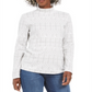 Karen Scott Women's Fair Isle Printed Mock Neck Top White Size Petite Small