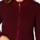 Karen Scott Women's Textured Zip Front Cardigan Red Size X-Small