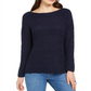 Style & Co Women's Slub Knit Pullover Sweater Blue Size Petite Small