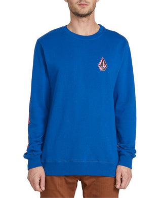 Volcom Men's Brasstacks Deadly Stone Sweatshirt Blue Size XX-Large