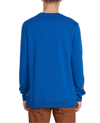 Volcom Men's Brasstacks Deadly Stone Sweatshirt Blue Size XX-Large