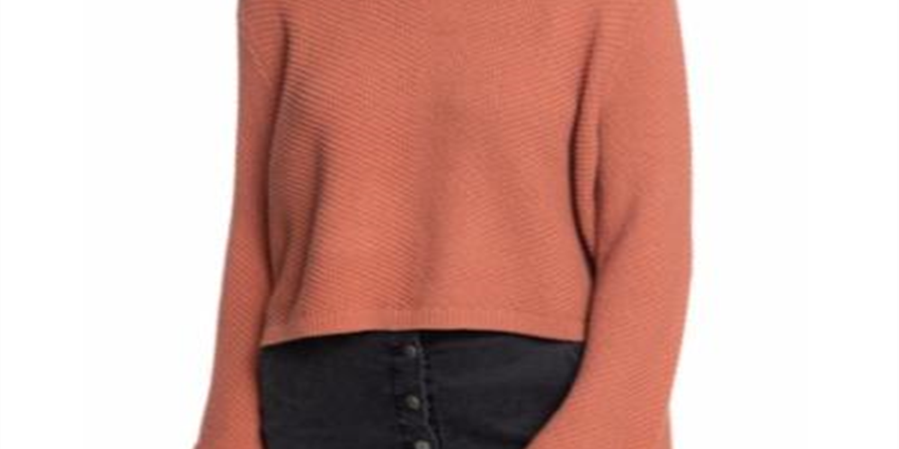 Roxy Women's Sorrento Shades Flared Sleeve Sweater Brown Size Small