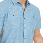 INC International Concepts Men's Ricky Short Sleeve Shirt Blue Size Large