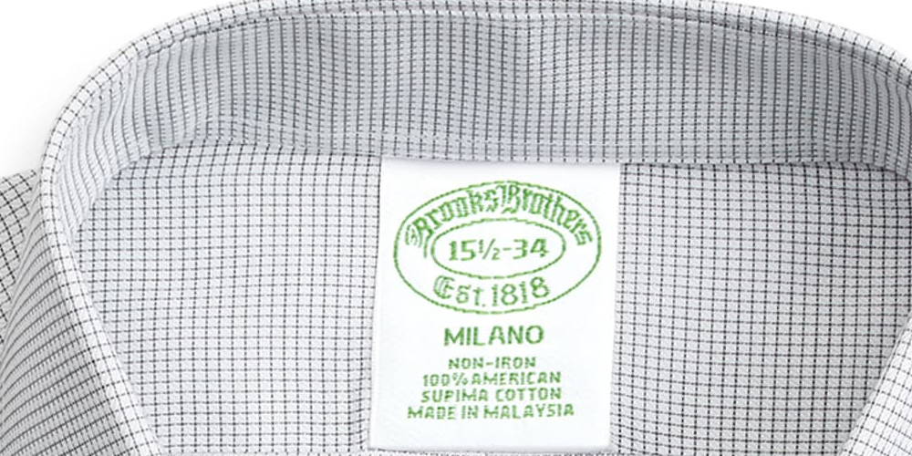 Brooks Brothers Men's Milano Slim Fit Non Iron Dobby Supima Cotton Dress Shirt Gray  Size 16.5X32