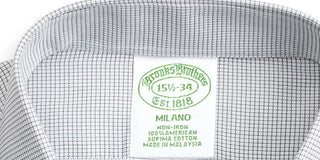 Brooks Brothers Men's Milano Slim Fit Non Iron Dobby Supima Cotton Dress Shirt Gray  Size 16.5X32