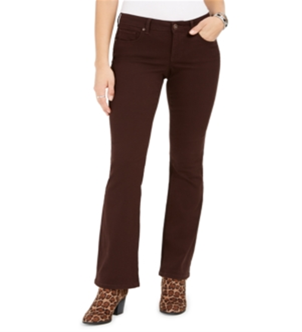 Style & Co Women's Petite Tummy-Control Bootcut Jeans Brown Size 12 P