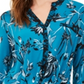 INC International Concepts Women's Printed Twist Top Blue Size Petite L