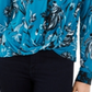 INC International Concepts Women's Printed Twist Top Blue Size Petite L