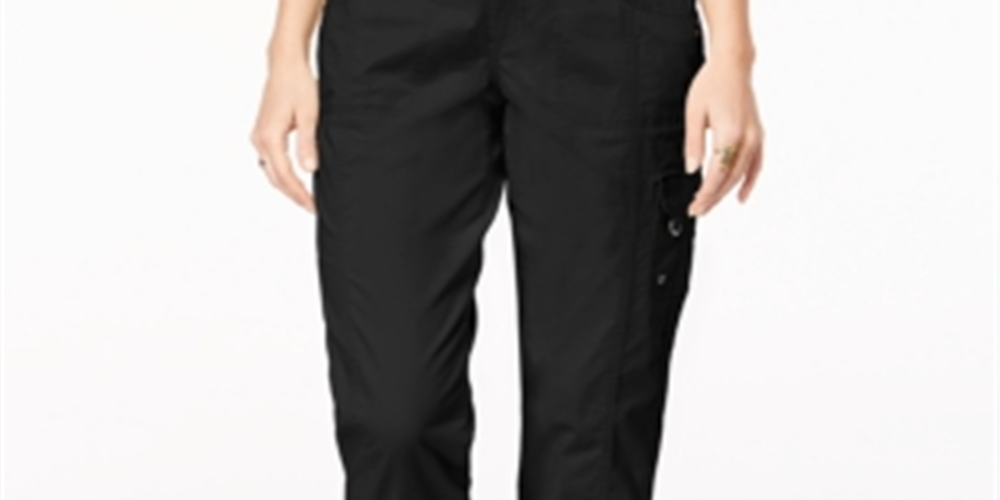 Style & Co Women's Cargo Capris Pants Black Size 14 Petite