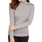 JM Collection Women's Metallic Turtleneck Stud Cuff Sweater Silver Size XX-Large