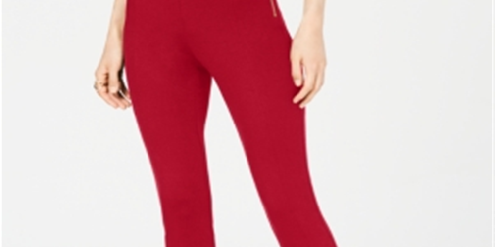 INC International Concepts Women's High-Waist Skinny Pants Glam Red 6