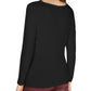 INC International Concepts Women's Knit Ribbed Pullover Top Black Size Medium