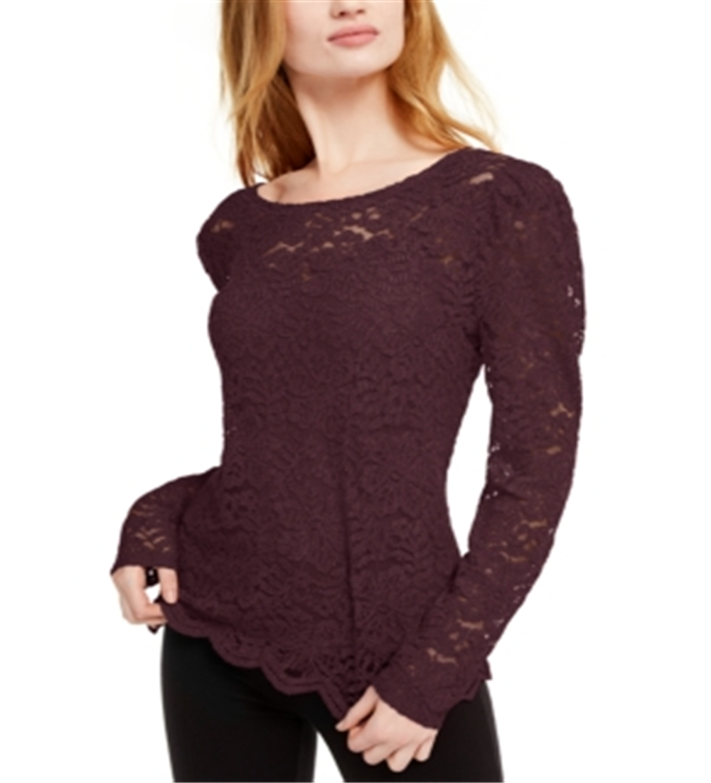 INC International Concepts Women's Lace Top Wine Size X-Small
