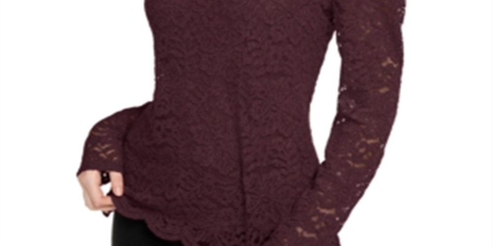 INC International Concepts Women's Lace Top Wine Size X-Small