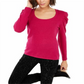 INC International Concepts Women's Cashmere Puff Sleeve Sweater Pink Size Small