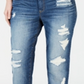 Inc International Concepts Women's Distressed Boyfriend Jeans - Sunshine Wash Blue Size 16