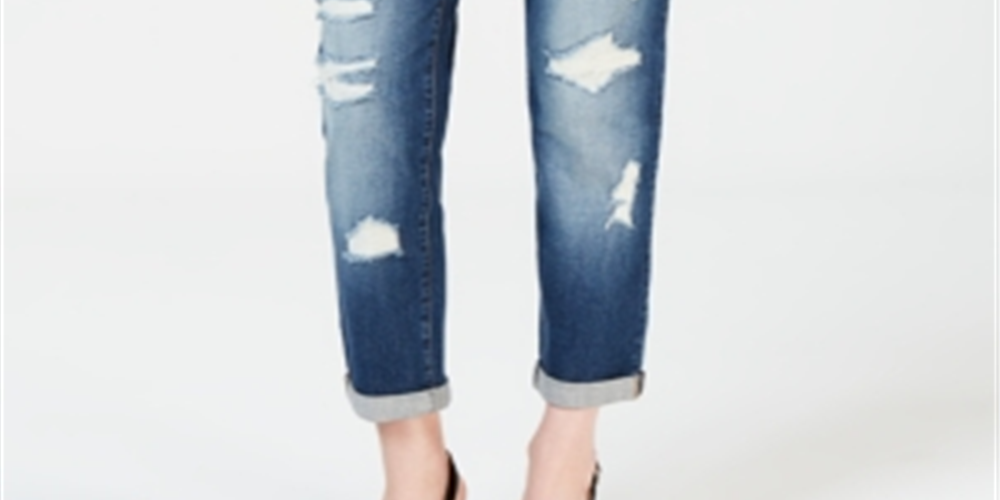Inc International Concepts Women's Distressed Boyfriend Jeans - Sunshine Wash Blue Size 16