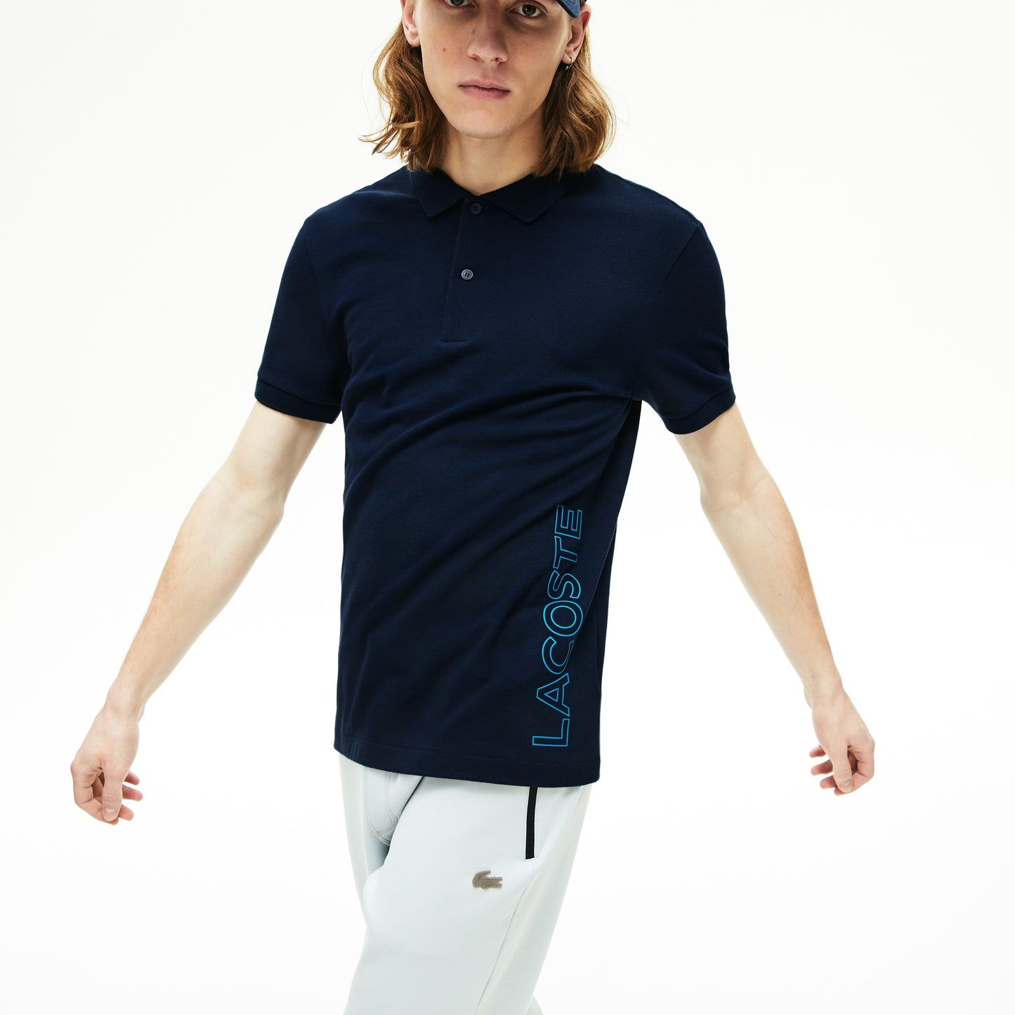 Lacoste Men's branded Cotton Polo Shirt Blue Size 7