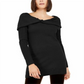 INC International Concepts Women's  Cashmere Boat-Neck Tunic Sweater  Black Size S
