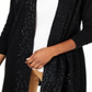 Charter Club Women's Cashmere Sequin Trim Completer Sweater Black Size Petite Medium
