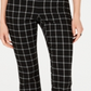 INC International Concepts Women's Windowpane Print Bootcut Pants Black Size 2