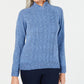 Karen Scott Women's Mock Neck Cable Knit Sweater Blue Size Petite X-Large