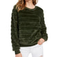 Crave Fame Junior's Faux Fur Sweatshirt Green Size M