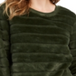 Crave Fame Junior's Faux Fur Sweatshirt Green Size M