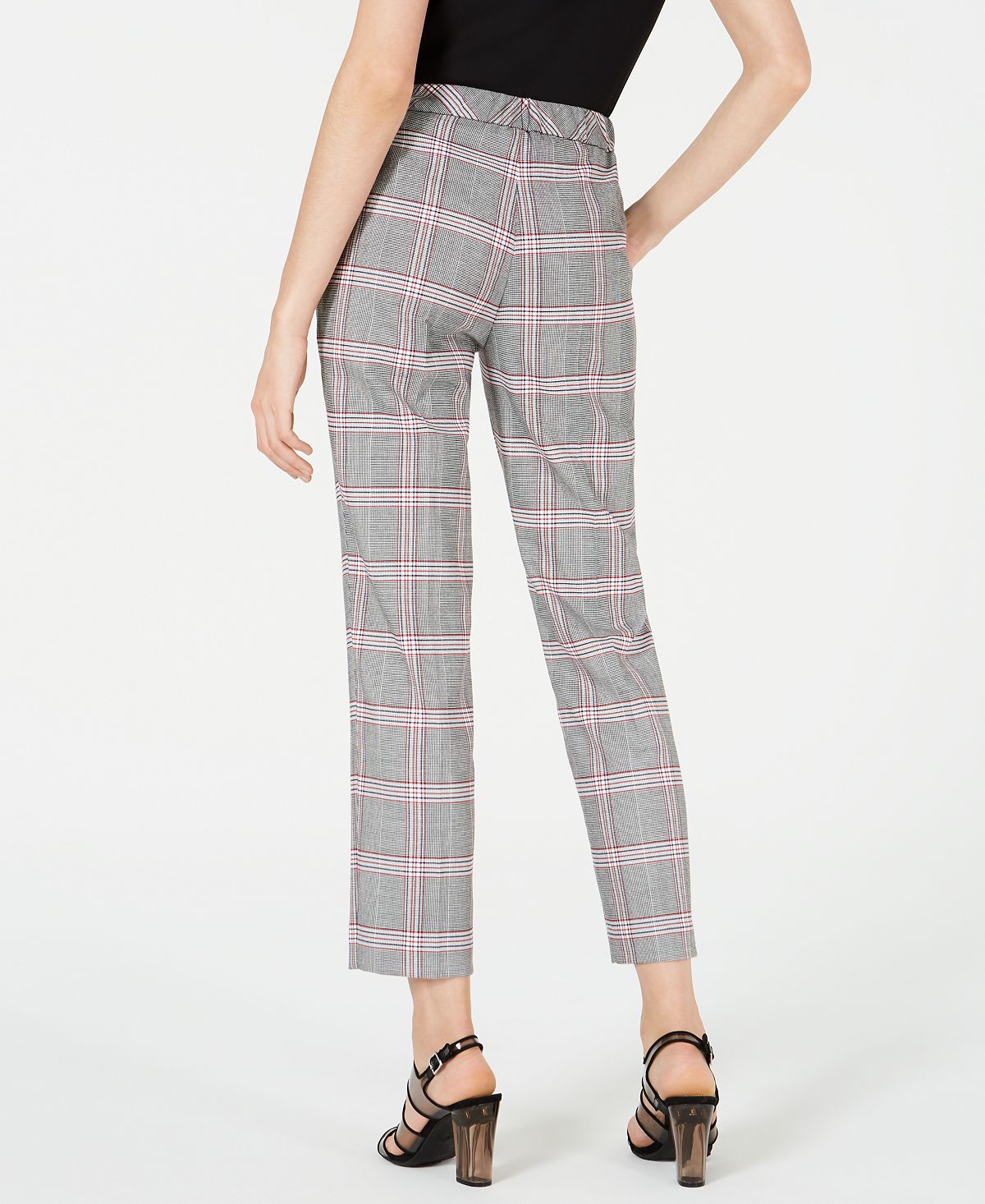 Bar III Women's Plaid Pants Gray Size Small