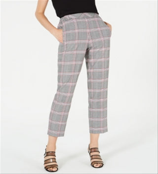 Bar III Women's Plaid Pants Gray Size Small