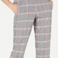 Bar III Women's Plaid Pants Gray Size Small