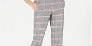 Bar III Women's Plaid Pants Gray Size Small