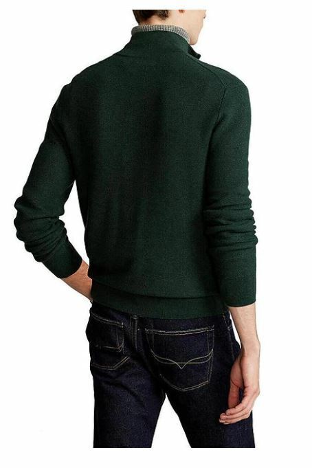 Polo Ralph Lauren Men's Cotton Quarter-Zip Sweater Green Size Medium