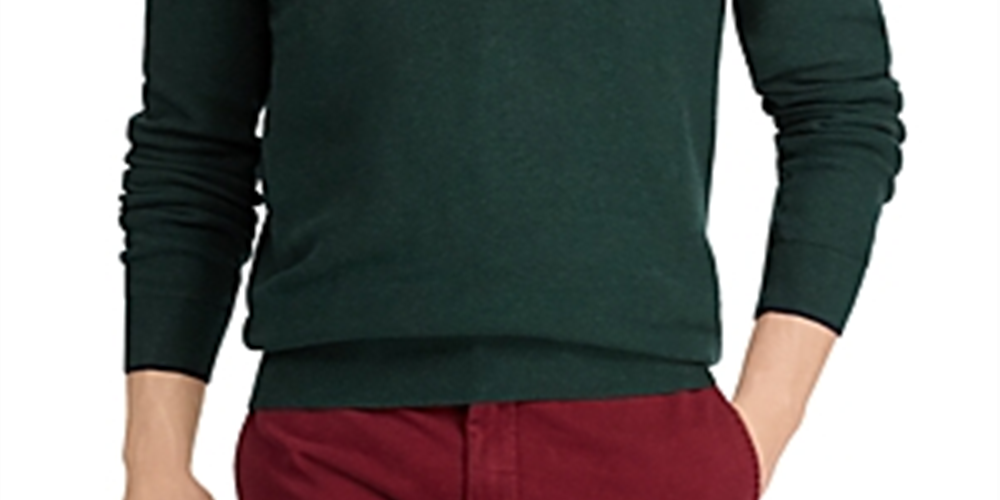 Polo Ralph Lauren Men's Cotton Quarter-Zip Sweater Green Size Medium