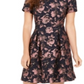Vince Camuto Women's Floral Jacquard Fit & Flare Dress Pink Size 16