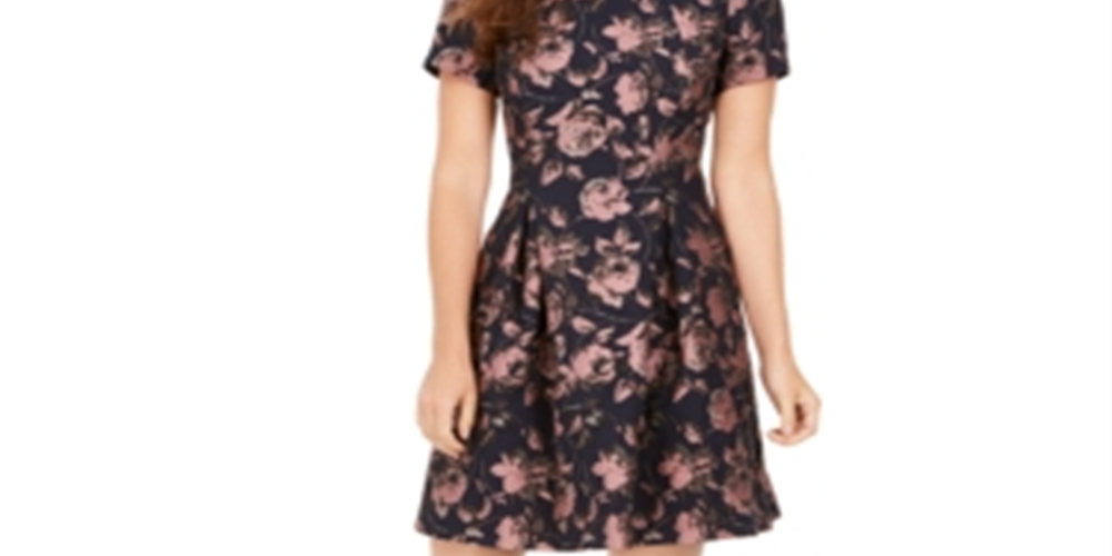 Vince Camuto Women's Floral Jacquard Fit & Flare Dress Pink Size 16