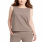 Nine West Women's Jewel Neck Top Gray Size S