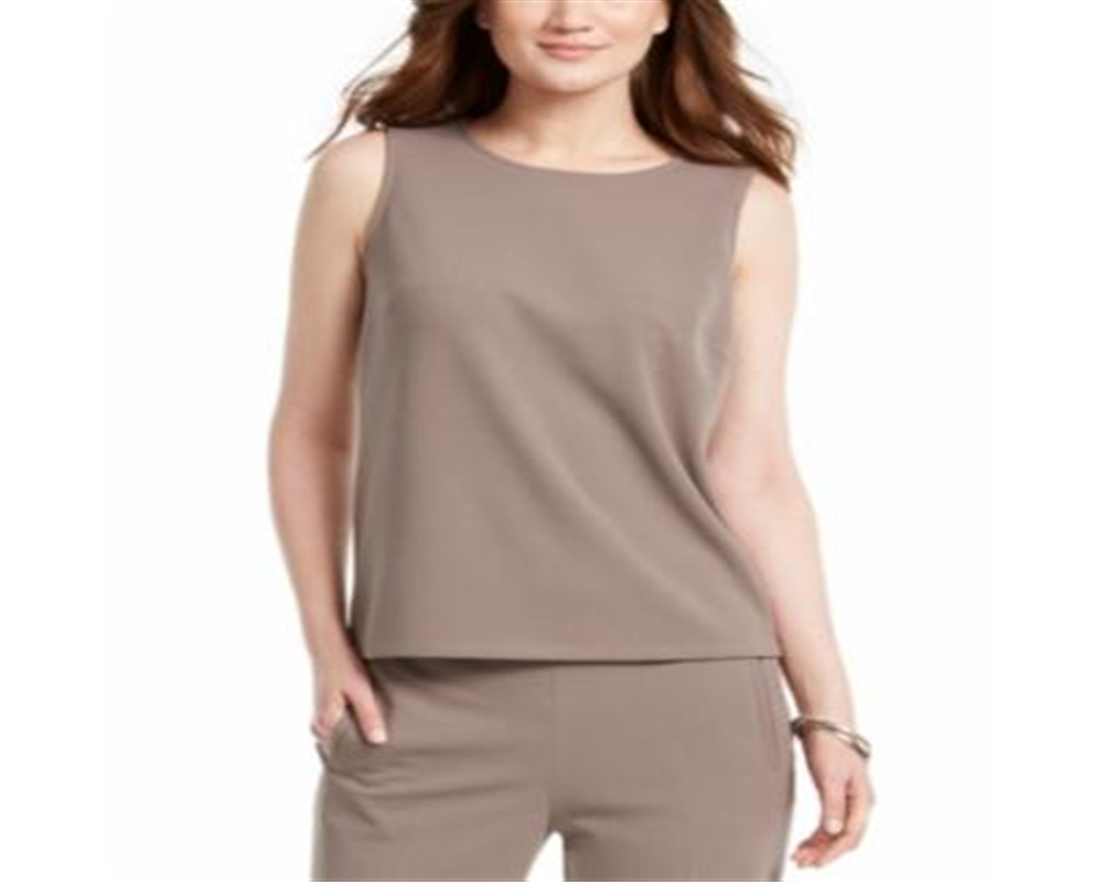 Nine West Women's Jewel Neck Top Gray Size S