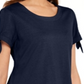 Karen Scott Women's Tie Sleeve T-Shirt Blue Size X-Small