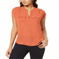 INC International Concepts Women's Sleeveless V Neck Top Orange Size Large