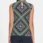 Tommy Hilfiger Women's Printed Knot Neck Top Navy Size L