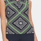 Tommy Hilfiger Women's Printed Knot Neck Top Navy Size L