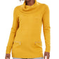 JM Collection Women's Zip Pocket Cowlneck Sweater Yellow Size Petite Extra Large