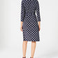 Charter Club Women's 3/4 Sleeve Knee Length Fit Flare Dress Blue Size Medium