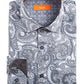 Tallia Men's Slim Fit Performance Stretch Paisley Dress Shirt Gray Size 16.5x32-33