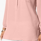 JM Collection Women's Pleated Back Blouse Pink Size Medium