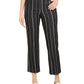 Charter Club Women's Striped Cropped Tummy Control Pants Black Size 6