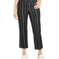 Charter Club Women's Striped Cropped Tummy Control Pants Black Size 6