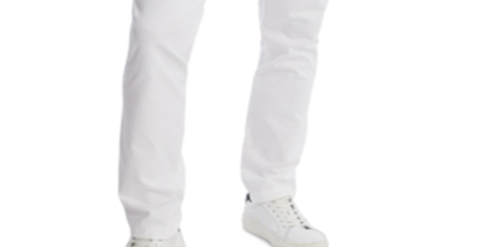 Tommy Hilfiger Mens Slim Fit Khaki Chino Pants White Size 36/32