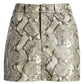 Vigoss Women's Faux Leather Animal Print Mini Pencil Skirt Gray Size Large